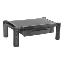 Startech Adjustable Monitor Riser - Large - Drawer - Monitors up to 32"- Adjustable Height - Desk Monitor Stand (MONSTADJDL) - Stojan (povrch stojanu, 8 malých podložek, 4 velké podložky) - pro obrazovka - plast - černá - velikost obrazovky: 13"-32"