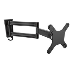 Startech Monitor Wall Mount - Dual Swivel - Supports 13'' to 34'' Monitors - VESA Monitor TV Wall Mount - Wall Mount Swivel Monitor Arm - Black (ARMWALLDS) - Montážní sada (montážní deska, šrouby, alarm monitoru) - nastavitelné rameno - pro Displej LCD - hliník - černá - velikost obrazovky: 13"-34" - montáž na stěnu