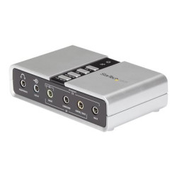 StarTech 7.1 USB Sound Card - External Sound Card for Laptop with SPDIF Digital Audio - Sound Card for PC - Silver (ICUSBAUDIO7D) - Zvuková karta - 48 kHz - 7.1 - USB 2.0 - pro P N: MU15MMS, MU6MMS