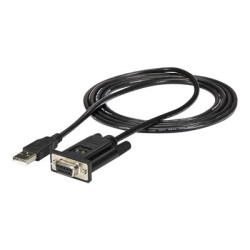 Startech USB to Serial RS232 Adapter - DB9 Serial DCE Adapter Cable with FTDI - Null Modem - USB 1.1 2.0 - Bus-Powered (ICUSB232FTN) - Sériový adaptér - USB 2.0 - RS-232 - černá
