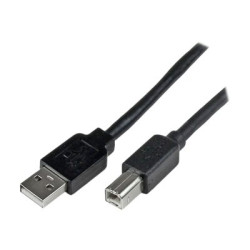 StarTech 20m 65 ft Active USB 2.0 A to B Cable - Long 20 m USB Cable - 20m USB Printer Cable - 1x USB A (M), 1x USB B (M) - Black (USB2HAB65AC) - Kabel USB - USB typ B (M) do USB (M) - USB 2.0 - 20 m - černá - pro P N: ICUSB232D