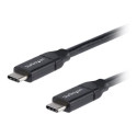 StarTech USB C to USB C Cable - 1.5 ft 0.5m - 5A PD - White - USB 2.0 - USB-IF Certified - USB Type C Cable - USB C Charging Cable (USB2C5C50CM) - USB kabel - USB-C (M) do USB-C (M) - Thunderbolt 3 USB 2.0 - 5 A - 50 cm - černá