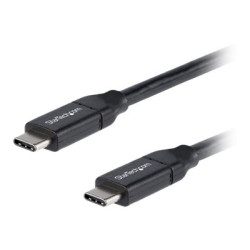 StarTech USB C to USB C Cable - 1.5 ft 0.5m - 5A PD - White - USB 2.0 - USB-IF Certified - USB Type C Cable - USB C Charging Cable (USB2C5C50CM) - USB kabel - USB-C (M) do USB-C (M) - Thunderbolt 3 USB 2.0 - 5 A - 50 cm - černá