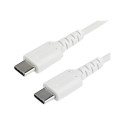 StarTech 1m USB C Charging Cable, Durable Fast Charge & Sync USB 2.0 Type C to USB C Laptop Charger Cord, TPE Jacket Aramid Fiber M M 60W White, Samsung S10, S20 iPad Pro MS Surface - Heavy Duty and Rugged - USB kabel - USB-C (M) rovné do USB-C (M) rovné - Thunderbolt 3 USB 2.0 - 1 m - bílá