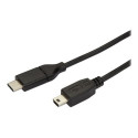 StarTech USB C to Mini USB Cable - 6 ft 2m - M M - USB 2.0 - Mini USB Cord - USB C to Mini B Cable - USB Type C to Mini USB (USB2CMB2M) - USB kabel - USB-C (M) do mini-USB typ B (M) - Thunderbolt 3 USB 2.0 - 2 m - černá
