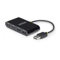 Startech 4-Port USB 2.0 Hub, USB Bus Powered, Small Travel Mini USB Hub, USB 2.0 Splitter, Multi-Port Portable USB Hub, 480Mbps, Overcurrent Protection (OCP) - Rozbočovač - 4 x USB 2.0 - desktop