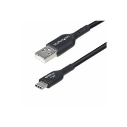 StarTech 2m (6.6ft) USB-A to USB-C Charging Cable, Charger Cord, M M - USB kabel - USB (M) do USB-C (M) - USB 2.0 - 3 A - 2 m - neobsahuje halogen, pasivní, nabíjení a synchronizace, USB Fast Charge (15W) - černá