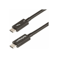 StarTech 3ft (1m) Thunderbolt 4 Cable, 40Gbps, 100W Power Delivery, 4K 8K Video, Intel-Certified Thunderbolt Cable - Compatible w USB 4 Thunderbolt 4 USB 3.2 USB Type-C DisplayPort Thunderbolt 3 (TBLT4MM1M) - Kabel Thunderbolt - Thunderbolt 4 (M) do Thunderbolt 4 (M) - USB4 Thunderbolt 3 USB 3.2 USB Type-C DisplayPort - 1 m - podporuje 4K, podpora 8K, pasivní, USB napájení (100W) - černá