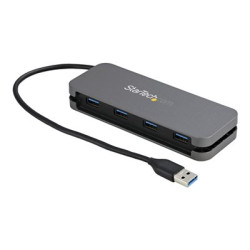 Startech 4 Port USB 3.0 Hub, 4x USB-A, 5Gbps Laptop Desktop USB Type-A Hub, USB Bus Powered, 11" Long Cable with Cable Management (HB30AM4AB) - Rozbočovač - 4 x USB 3.2 Gen 1 - desktop