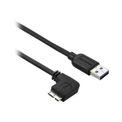 StarTech 0.5m 20in Slim Micro USB 3.0 Cable M M - Left-Angle Micro-USB - USB 3.0 A to Micro B - Angled Micro USB - USB 3.1 Gen 1 5Gbps (USB3AU50CMLS) - Kabel USB - Micro-USB typu B (M) do USB typ A (M) - USB 3.0 - 50 cm - levý úhlový konektor, lisovaný - černá