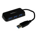 Startech 4-Port USB 3.0 SuperSpeed Hub - Portable Mini Multiport USB Travel Dock - USB Extender Black for Business PC Mac, laptops (ST4300MINU3B) - Rozbočovač - 4 x SuperSpeed USB 3.0 - desktop - pro P N: FCREADMICRO3, MSDREADU3CA, USB3S2ESATA3