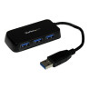 Startech 4-Port USB 3.0 SuperSpeed Hub - Portable Mini Multiport USB Travel Dock - USB Extender Black for Business PC Mac, laptops (ST4300MINU3B) - Rozbočovač - 4 x SuperSpeed USB 3.0 - desktop - pro P N: FCREADMICRO3, MSDREADU3CA, USB3S2ESATA3