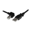 StarTech 2m USB 2.0 A to Left Angle B Cable Cord - 2 m USB Printer Cable - Left Angle USB B Cable - 1x USB A (M), 1x USB B (M) (USBAB2ML) - Kabel USB - USB typ B (M) do USB (M) - USB 2.0 - 2 m - levý úhlový konektor - černá