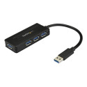 Startech 4 Port USB 3.0 Hub SuperSpeed 5Gbps with Fast Charge Portable USB 3.1 USB 3.2 Gen 1 Type-A Laptop Desktop Hub, USB Bus Power or Self Powered for High Performance, Mini Compact - 15W of Shared Power (ST4300MINI) - Rozbočovač - 4 x SuperSpeed USB 3.0 - desktop - pro P N: USB312SAT3CB, USB315CB2M, USBLT1MWS, USBLT2MBR, USBLT30CMW, USBLTM1MBK, USBLTM1MWH