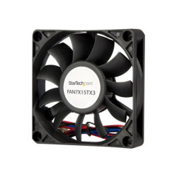 Startech 70x15mm Replacement Ball Bearing Computer Case Fan w TX3 Connector - 3 pin case Fan - TX3 Fan - 70mm Fan (FAN7X15TX3) - Ventilátor skříně - 70 mm - černá