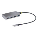 Startech 4-Port USB-C Hub, USB 3.0 5Gbps, Bus Powered, USB Type-C to 4x USB-A Hub with Optional Auxiliary Power Input, Portable Desktop Laptop USB Hub with 1ft (30cm) Attached Cable - USB Expansion Hub (5G4AB-USB-C-HUB) - Rozbočovač - 4 x USB 3.2 Gen 1 + 1 x micro-USB - desktop