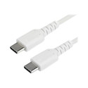 StarTech 2m USB C Charging Cable, Durable Fast Charge & Sync USB 2.0 Type C to USB C Laptop Charger Cord, TPE Jacket Aramid Fiber M M 60W White, Samsung S10, S20 iPad Pro MS Surface - Heavy Duty and Rugged - USB kabel - USB-C (M) rovné do USB-C (M) rovné - Thunderbolt 3 USB 2.0 - 2 m - bílá