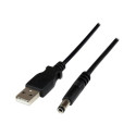 StarTech 1m USB to Type N Barrel 5V DC Power Cable - USB A to 5.5mm DC - 1 Meter USB to 5.5mm DC Plug (USB2TYPEN1M) - Elektrický kabel - USB (pouze napájení) (M) do DC jack 5,5 x 2,5 mm (M) - 1 m - lisovaný - černá - pro P N: HDBOOST