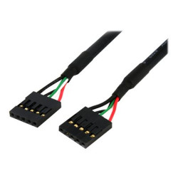 StarTech 24in Internal 5 pin USB IDC Motherboard Header Cable F F - USB cable - 5 pin IDC (F) to 5 pin IDC (F) - USB 2.0 - 2 ft - black - USBINT5PIN24 - Kabel USB - 5pinový IDC (F) do 5pinový IDC (F) - USB 2.0 - 60.7 cm - černá
