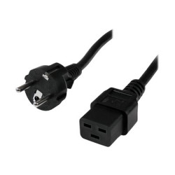 StarTech 2m (6ft) Computer Power Cord, 16AWG, EU Schuko to C19 Power Cord, 16A 250V, Black Replacement AC Cord, TV Monitor Power Cable, Schuko CEE 7 7 to IEC 60320 C19 Power Cord - PC Power Supply Cable - Elektrický kabel - IEC 60320 C19 do power CEE 7 7 (M) - AC 250 V - 2 m - lisovaný - černá