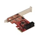 Startech SATA PCIe Card, 4 Port PCIe SATA Expansion card, 6Gbps SATA Card, Low Full Profile, SATA Stacked Connectors, ASM1164 Non-Raid SATA Controller Card - PCI Express to SATA Converter - Řadič úložiště - SATA 6Gb s - nízký profil - PCIe 3.0 x2 - červená