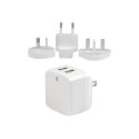Startech Dual Port USB Wall Charger 17W 3.4A - Travel Charger 110V 220V - Síťový adaptér - 17 Watt - 3.4 A - 2 výstupní konektory (USB) - bílá - pro P N: USBLT1MWS, USBLT2MBR, USBLT2MW, USBLT30CMW, USBLTM1MBK, USBLTM1MWH, VID2VGATV3