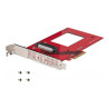 Startech U.3 to PCIe Adapter Card, PCIe 4.0 x4 Adapter For 2.5" U.3 NVMe SSDs, SFF-TA-1001 PCI Express Add-in Card for Desktops Servers, TAA Compliant - OS Independent (PEX4SFF8639U3) - Adaptér rozhraní - 2.5" - U.3 NVMe - PCIe 4.0 x4 - červená - kompatibilní s TAA