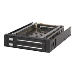 Startech 2 Drive 2.5in Trayless Hot Swap SATA Mobile Rack Backplane - Dual Drive SATA Mobile Rack Enclosure for 3.5 HDD (HSB220SAT25B) - Bay adaptér pro datový sklad - černá