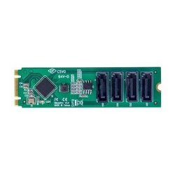 Startech 4-Port M.2 to SATA Adapter Card, M.2 PCIe 3.0 to SATA HDD SSD Expansion Card, ASM1064 Chipset, M.2 NVMe to 4x HDD SSD for Windows macOS Linux - Adaptér rozhraní - SATA - M.2 Card - zelená