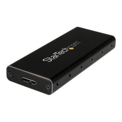 Startech M.2 SSD Enclosure for M.2 SATA SSDs - USB 3.1 (10Gbps) with USB-C Cable - External Enclosure for USB-C Host - Aluminum (SM21BMU31C3) - Kryt úložiště - M.2 - SATA 6Gb s - USB 3.1 (Gen 2) - černá, stříbrná - pro P N: TBLT3MM1MA, TBLT3MM2M, TBLT3MM2MA
