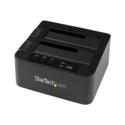 Startech Dual Bay Hard Drive Duplicator, Standalone USB 3.0 (5 Gbps) eSATA to 2.53.5 SATA III HDDSSD ClonerCopier, Hard Drive Docking Station - Hard Disk Cloner - Řadič úložiště - 2.5", 3.5" - SATA 6Gb s - USB 3.0 - černá - pro P N: SVA12M5NA
