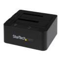 Startech Dual-Bay USB 3.0 eSATA to SATA Hard Drive Docking Station, USB Hard Drive Dock, External 2.53.5 SATA IIIIII, SSDHDD Docking Station, Hot-Swap Hard Drive Bays - Top-Loading - Řadič úložiště - 2.5", 3.5" - SATA 6Gb s - eSATA 6Gb s, USB 3.0 - černá - pro P N: SVA12M5NA