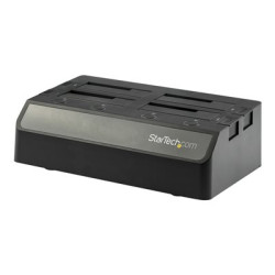 Startech 4-Bay USB 3.1 to SATA Hard Drive Docking Station, 10Gbps USB Hard Drive Dock, External 2.53.5 SATA III (6Gbps) SSDHDD Docking Station, Hot-Swap Hard Drive Bay - Dual 60mm Fans, Top-Loading - Kryt úložiště - 2,5" 3,5" sdílené - SATA 6Gb s - USB 3.1 (Gen 2) - černá