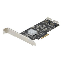 Startech 8 Port SATA PCIe Card, PCI Express 6Gbps SATA Expansion Card with 4 Host Controllers, SATA PCIe Controller Card, PCI-e x4 Gen 2 to SATA III Adapter Card, Drive Cables Incl. - Windows macOS Linux (8P6G-PCIE-SATA-CARD) - Řadič úložiště - SATA 6Gb s SAS 6Gb s - nízký profil - PCIe 2.0 x4 - černá