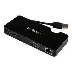 Startech USB 3.0 to HDMI or VGA Adapter Dock - USB 3.0 Mini Docking Station w USB, GbE Ports - Portable Universal Laptop Travel Hub (USB3SMDOCKHV) - Dokovací stanice - USB - HDMI - 1GbE - pro P N: ARMPIVOT, ARMPIVOTE, ARMPIVSTND, ARMSLIM, ARMUNONB