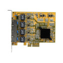 Startech 4 Port Gigabit NIC PCIe Network Card - Quad Port Adapter (ST1000SPEX43) - Síťový adaptér - PCIe - Gigabit Ethernet x 4 - žlutá