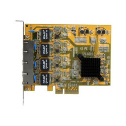 Startech 4 Port Gigabit NIC PCIe Network Card - Quad Port Adapter (ST1000SPEX43) - Síťový adaptér - PCIe - Gigabit Ethernet x 4 - žlutá