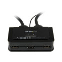 Startech 2 Port USB HDMI Cable KVM Switch with Audio and Remote Switch - USB Powered KVM with HDMI - Dual Port HDMI KVM Switch (SV211HDUA) - Přepínač KVM audio - 2 x KVM zvuk - 1 místní uživatel - desktop