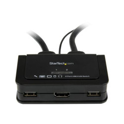 Startech 2 Port USB HDMI Cable KVM Switch with Audio and Remote Switch - USB Powered KVM with HDMI - Dual Port HDMI KVM Switch (SV211HDUA) - Přepínač KVM audio - 2 x KVM zvuk - 1 místní uživatel - desktop