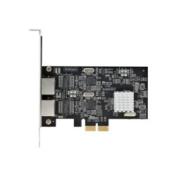 Startech 2-Port 2.5Gbps NBASE-T PCIe Network Card, Intel I225-V, Dual-Port Computer Network Card, Multi-Gigabit NIC, PCI Express Server LAN Card, Desktop Ethernet Interface - Síťový adaptér - PCIe 2.0 x2 nízký profil - 10M 100M 1G 2.5 Gigabit Ethernet x 2 - černá