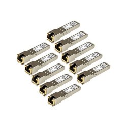 Startech Cisco GLC-T Compatible SFP Module, 1000BASE-T, SFP to RJ45 Cat6 Cat5e, 1GE Gigabit Ethernet SFP, RJ-45 (Copper) 100m, Cisco Firepower, ASR920, IE2000, Mini GBIC Transceiver - Lifetime Warranty (GLCT10PKST) - Transceiver modul SFP (mini-GBIC) (odpovídá: Cisco GLC-T) - 1GbE - 1000Base-T - RJ-45 - až 100 m (balení 10)