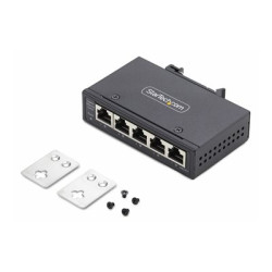 Startech 5-Port Unmanaged Industrial Ethernet Switch - IP30 - TAA - Přepínač - neřízený - 5 x 10 100 1000Base-T - lze montovat na konzolu DIN, pro připevnění na zeď - DC - kompatibilní s TAA
