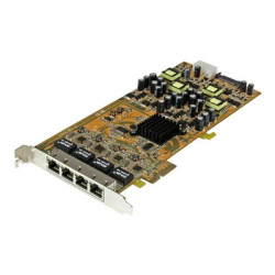 Startech 4 Port Gigabit PoE (Power over Ethernet) Card - PCIe Network Card - PoE PoE+ Up to 25W Per Port - PCIe NIC - Gigabit Ethernet Card (ST4000PEXPSE) - Síťový adaptér - PCIe x4 - Gigabit Ethernet x 4