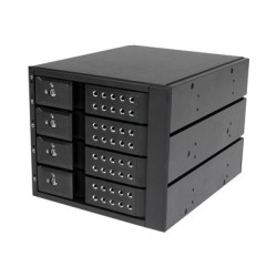 Startech 4-Bay Mobile Rack Backplane - Trayless Hot Swap Mobile Rack Backplane for 3.5in SAS II SATA III - 6 Gbps HDD (HSB4SATSASBA) - Skladovací mobilní rack - 2.5" - černá