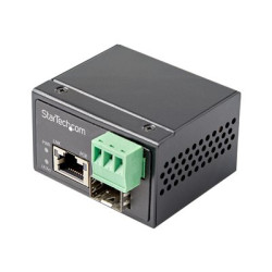 Startech PoE+ Industrial Fiber to Ethernet Media Converter 30W, SFP to RJ45, Singlemode Multimode Fiber Optic to Copper Gigabit Ethernet, Mini Compact Size, IP-30 -40 to +75C, 1Gbps - Mini Media Converter (IMC1GSFP30W) - Konvertor médií s optickými vlákny - 1GbE - 1000Base-SX, 1000Base-T - RJ-45 SFP (mini-GBIC) - až 10 km