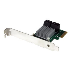 Startech 4 Port PCI Express 2.0 SATA III 6Gbps RAID Controller Card with HyperDuo SSD Tiering - PCIe SATA 3 Controller Adapter (PEXSAT34RH) - Řadič úložiště (RAID) - 4 Kanál - SATA 6Gb s - nízký profil - RAID 0, 1, 10, JBOD - PCIe 2.0 x2 - pro P N: ST521PMINT