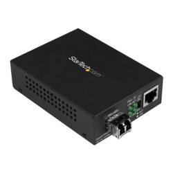 Startech Multimode (MM) LC Fiber Media Converter for 10 100 1000 Network - 550m - Gigabit Ethernet - 850nm - with SFP Transceiver (MCM1110MMLC) - Konvertor médií s optickými vlákny - 1GbE - 10Base-T, 1000Base-LX, 1000Base-SX, 100Base-TX, 1000Base-T - RJ-45 multirežim LC - až 550 m - 850 nm - pro P N: SVA5N3NEUA