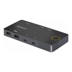 Startech 2-Port USB-C KVM Switch, Single-4K 60Hz HDMI Monitor, Dual-100W Power Delivery Pass-through Ports, Bus Powered, USB Type-C USB4 Thunderbolt 3 4 Compatible - Small Form Factor (C2-H46-UC2-PD-KVM) - Přepínač KVM - 2 x KVM zvuk USB - 1 místní uživatel - desktop