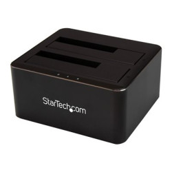 Startech Dual-Bay USB 3.0 to SATA Hard Drive Docking Station, USB Hard Drive Dock, External 2.53.5 SATA IIIIII, SSDHDD Docking Station, Hot-Swap Hard Drive Bays - Top-Loading - Dokovací stanice HDD - oddílů: 2 - 2.5", 3.5" - SATA 6Gb s - USB 3.0 - černá - pro P N: SVA12M5NA