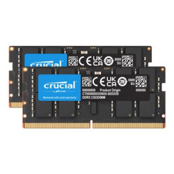 Crucial - DDR5 - sada - 48 GB: 2 x 24 GB - SO-DIMM 262 pinu - 3200 MHz PC5-51200 - CL52 - 1.1 V - nastaveno na taktování - on-die ECC